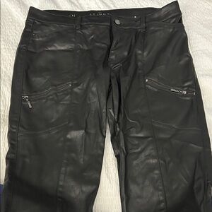 Sleek Black Leather Skinny Pants